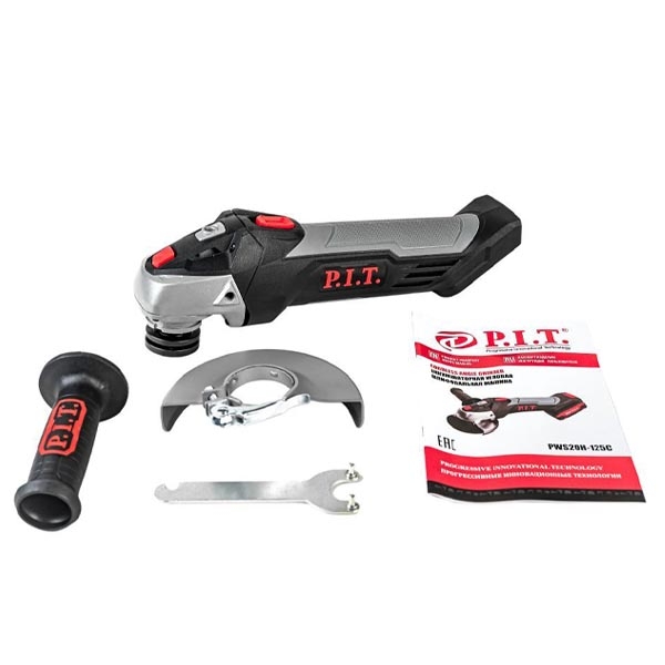 PIT PWS20H-125C Машина шлифовальная аккумуляторная угловая, Li-ion,20В., 125мм., 8500 об/мин. Без АКБ и ЗУ.