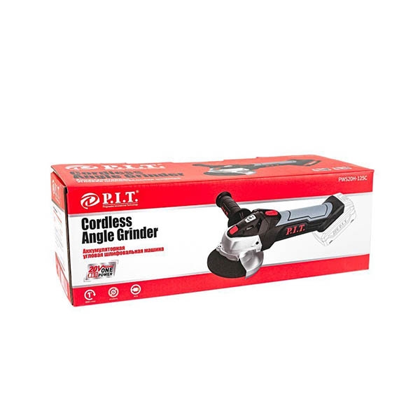 PIT PWS20H-125C Машина шлифовальная аккумуляторная угловая, Li-ion,20В., 125мм., 8500 об/мин. Без АКБ и ЗУ.