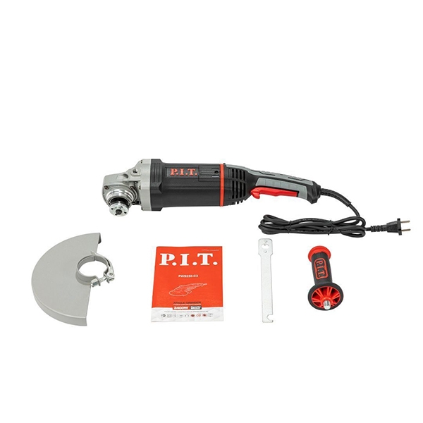 PIT PWS230-C3 Угловая шлифовальная машина, 220 В/50 Гц, 2400 Вт, 6500 об/мин, 230 мм