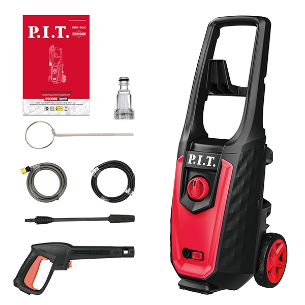 PIT PHP170-C Мойка высокого давления электрич., 2200Вт, 170бар, 450л/час, колеса, бачок д/пены