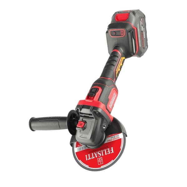 Felisatti FT15808 Felisatti Аккумуляторная угловая шлифовальная машина,диск 125 мм (кейс, 2 аккум. 5,0 Ач, ЗУ 4А)