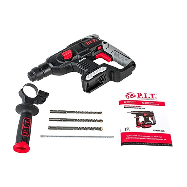PIT PBH20H-22A Перфоратор бесщеточный аккумуляторный, 20В.,1150 об/мин., 5000 уд/мин.,22мм., 1,5 Дж. Без АКБ и ЗУ.