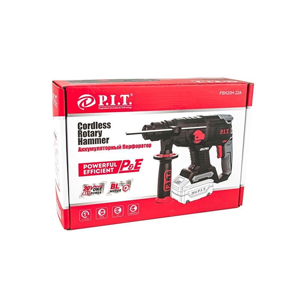 PIT PBH20H-22A Перфоратор бесщеточный аккумуляторный, 20В.,1150 об/мин., 5000 уд/мин.,22мм., 1,5 Дж. Без АКБ и ЗУ.