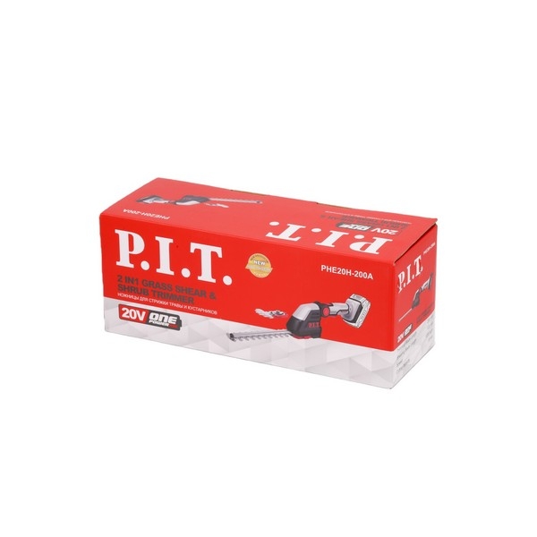 PIT PHE20H-20A СОЛО Кусторез и ножницы для травы аккум. 2в1 P.I.T., 20В, 200/120мм, 2400ход/мин, 8мм