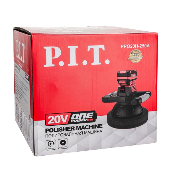 PIT PPO20H-250A Шлифмашина полировальная аккум. P.I.T. PPO20H-250A SOLO (20В, Ø254 мм, 2500об/мин, амплитуда 5мм)