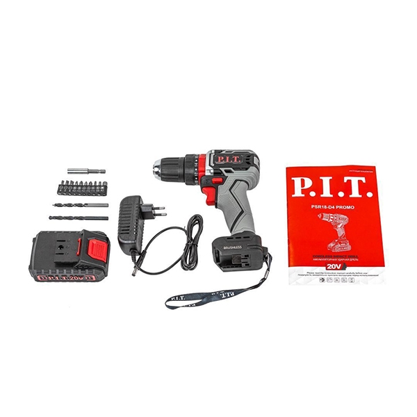 PIT PSR18-D4 Promo Дрель ударная аккумуляторная, 20 В, 0-450/1450 об/мин., 1 Li акк , 40 Нм