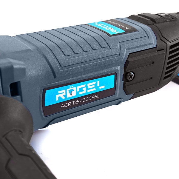 RÖGEL AGR 125-1200FEL Угловая шлифовальная машина RÖGEL, 1200 Вт, 3000-12000 об/мин, быстрорегулируемый кожух, диск 125 мм