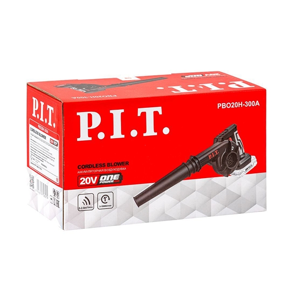 PIT PBO20H-300A Воздуходувка аккумуляторная, 20 В, 2,8 м.куб./мин, 0-18000 об/мин, solo