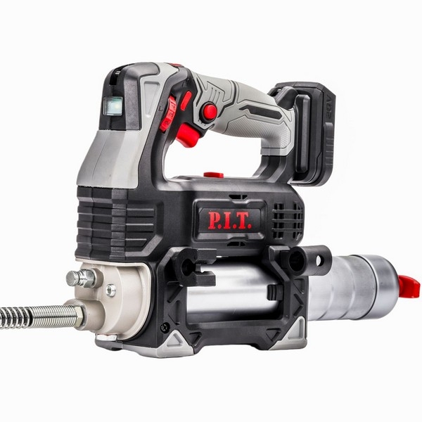 PIT PGG20H-400A Пистолет смазочный аккум. P.I.T., 20В, 450г, 2ск. 100/300г/мин, 340/680атм, шланг 1,2м