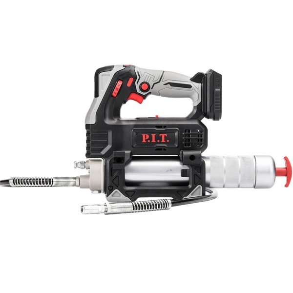 PIT PGG20H-400A Пистолет смазочный аккум. P.I.T., 20В, 450г, 2ск. 100/300г/мин, 340/680атм, шланг 1,2м