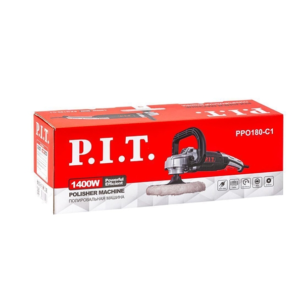 PIT PPO180-C1 Шлифмашина полировочная, 1,4 кВт, 600-3500 об/мин, 180 мм