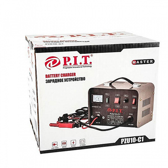 PIT PZU10-C1 Устройство зарядное , 6/12В., ток зар.5/8 max, 250Вт., макс.ток заряда 10А.