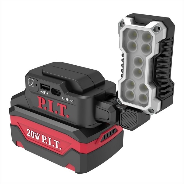 PIT расходник PWL20H-5A SOLO Фонарь аккум. P.I.T., 20В, 5Вт/2,5Вт, 400/200Лм, LED, рег. 270°/180°, USB/Type-C