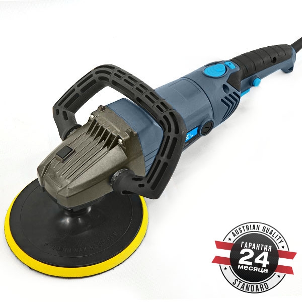 RÖGEL PMR 180-1400 Полировальная шлифмашина RÖGEL, 1400 Вт, 600-3000 об/мин, пов. рукоятка, бронир. ротор, диск 180 мм