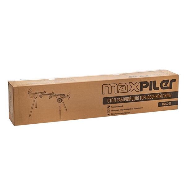 PIT MMSS-01 Стол рабочий для торцовочной пилы,алюм., универс, склад, легкий, рег.длины, рукоять колеса
