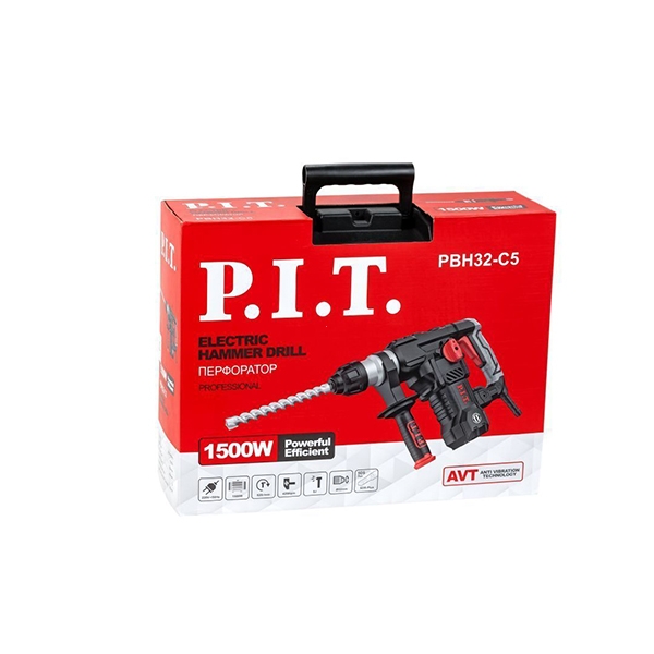 PIT PBH32-C5 Перфоратор электрический, 220 В/50 Гц, 1500 Вт, 920 об/мин, 4250 уд/мин, 6 дж.