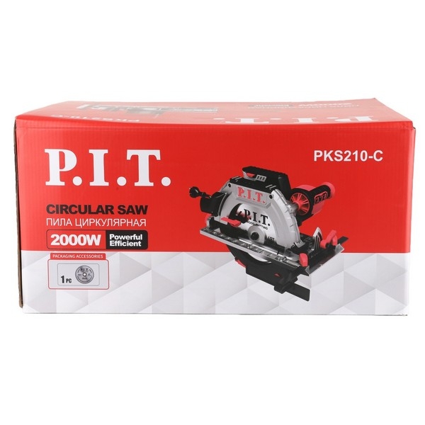PIT PKS210-C Пила циркулярная электрич. P.I.T., 2000Вт, Ø210мм, 5100об/мин, пропил 70мм, стац., лит.осн