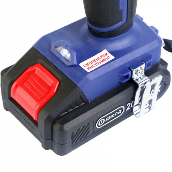 ДИОЛД ДЭА-20ЛИ-02У  Дрель ручная электрическая аккумуляторная ударная, 20 В., 50 Нм, 0-450/1450 об/мин, 0-6750/21750 уд/мин, 1 аккум. 2,0 А