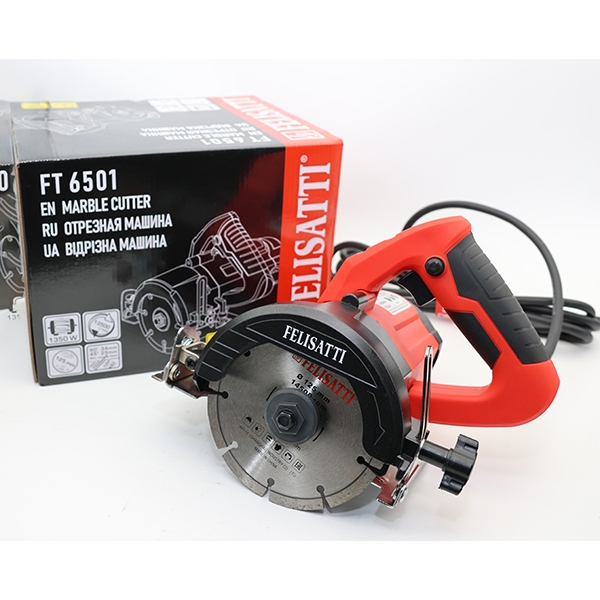 Felisatti FT6501 Felisatti Отрезная машина 125/1350,1350 Вт,125 мм, 1350 об/мин,система подачи воды,нерж. подошва