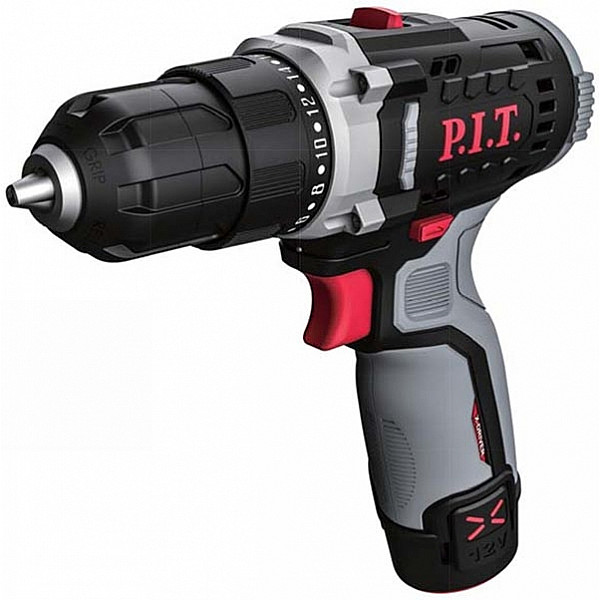 PIT PBM 12K-10A/2 Дрель аккумуляторная X-DRIVER, 12В,25Нм, патр10 мм, 2ск, 2АКБ 1,5Ач,ЗУ,кейс