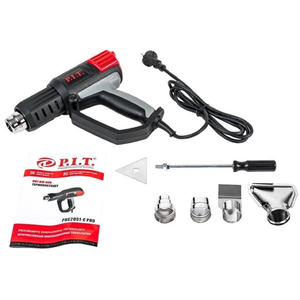 PIT PHG 2001-C PRO Термопистолет, 230В., 50Гц., 2 кВт.2000Вт.,темп 50-650*С, возд.поток 250-500л/мин