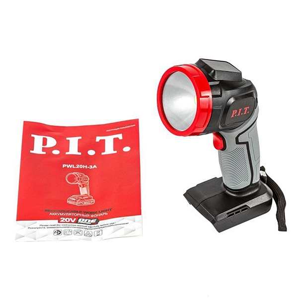 PIT PWL20H-3A Аккумуляторный фонарь Solo, 20 В, 3 Вт, 300 Лм, поворотная головка, Power LED (без АКБ и ЗУ)