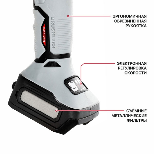PIT PWS20H-125D Шлифмашина угловая аккум. бесщёточная P.I.T. SOLO 20 В, 125 мм, 3 ск, 4500/6500/8500 об/мин