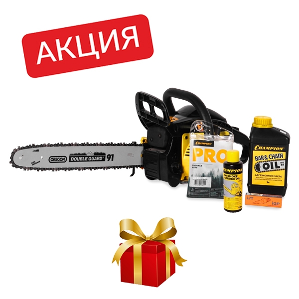 CHAMPION А240-16 Бензиновая цепная пила, 1,7 кВт, 16