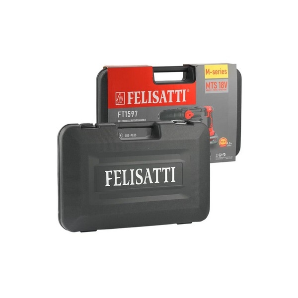 Felisatti FT1597 Felisatti Аккумуляторный перфоратор SDS-Plus 4,5 Дж, 26 мм (кейс, 1 аккум. 4,0 Ач, ЗУ 4А)