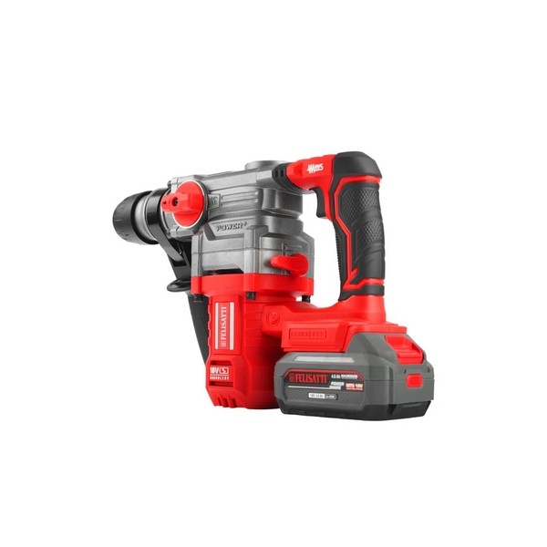 Felisatti FT1597 Felisatti Аккумуляторный перфоратор SDS-Plus 4,5 Дж, 26 мм (кейс, 1 аккум. 4,0 Ач, ЗУ 4А)
