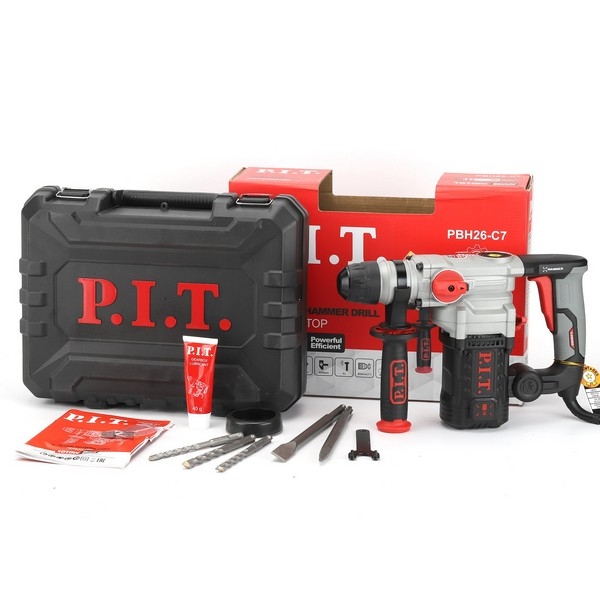 PIT PBH26-C7 Перфоратор SDS-Plus электрич. P.I.T. (верт, 1010Вт, 4,0Дж, 3реж, Ø26мм, 865об/мин, 4250уд.)