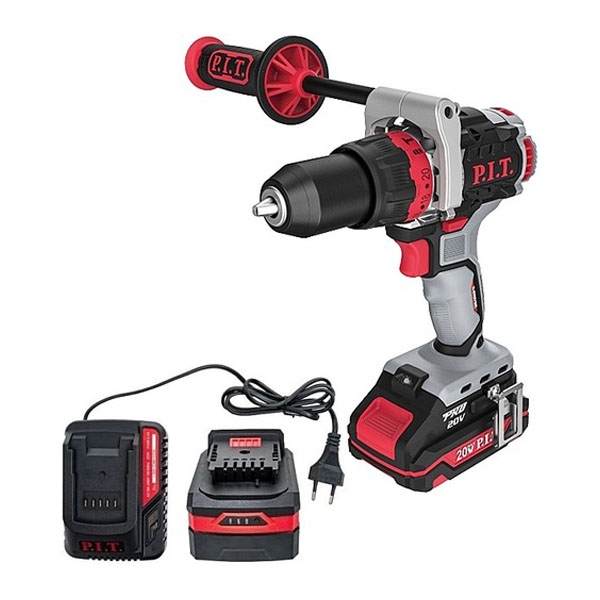PIT PSB20H-13C/2 Дрель ударная бесщеточная аккумуляторная,X-DRIVER, 20 В, 110 Hm, патрон 13 мм,2 АКБ 4Ач, ЗУ, кейс PIT