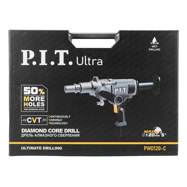 PIT PWD120-C Дрель алмазного сверления электрич. P.I.T. ULTRA, 1800Вт, 0-2200 об/мин, d120мм, 1-1/4