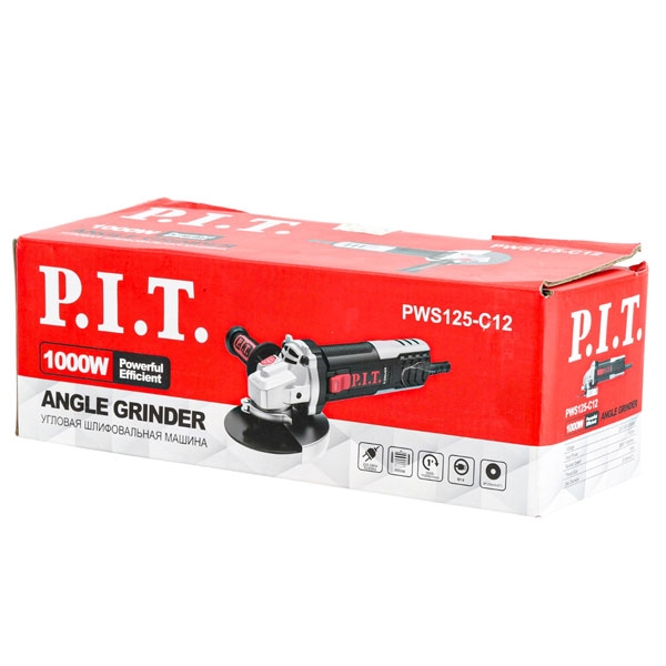 PIT PWS125-C12 Шлифмашина угловая электрич. P.I.T., 1000Вт, 125мм, 3500-11000, М14, компаунд, подшипник