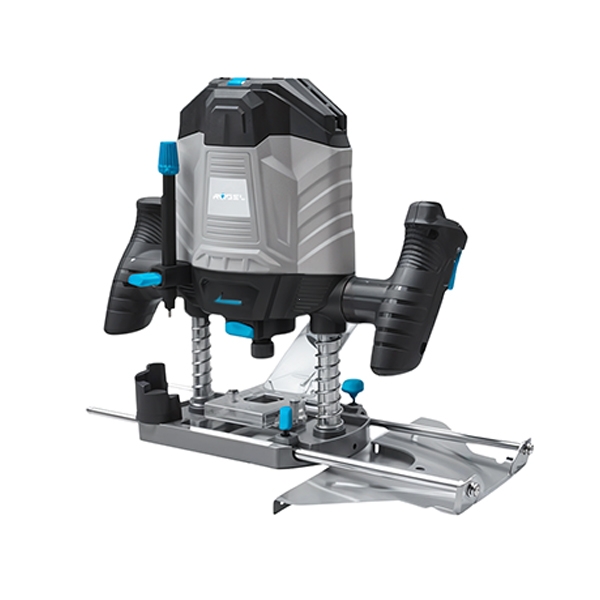 RÖGEL MMR-1400 Фрезер электрический RÖGEL, 1400 Вт, 4000-26000 об/мин, цанга 6 / 8 мм, верт. ход фрезы 55 мм