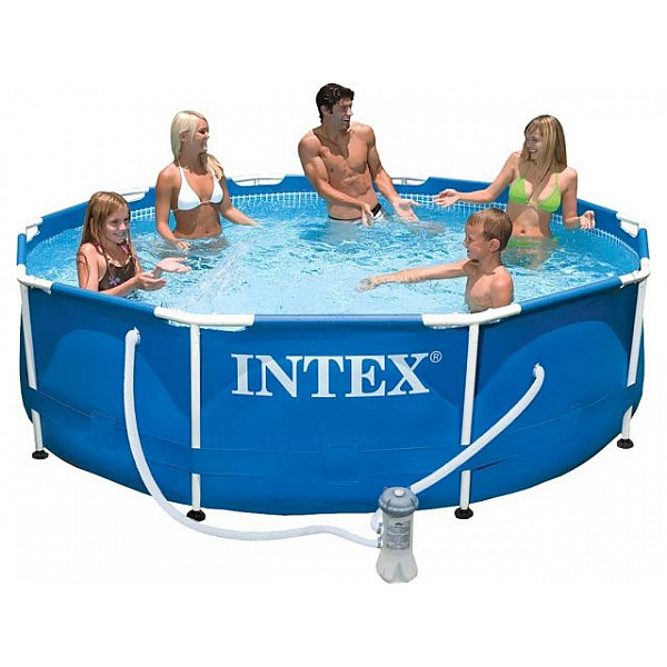 Каркасный бассейн Metal Frame, круглый, 305х76 см + фильтр-насос 220 В, INTEX (от 6 лет)