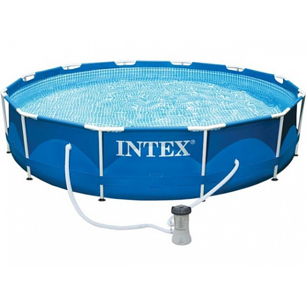 Каркасный бассейн Metal Frame, круглый, 366х76 см + фильтр-насос 220 В, INTEX (от 6 лет)