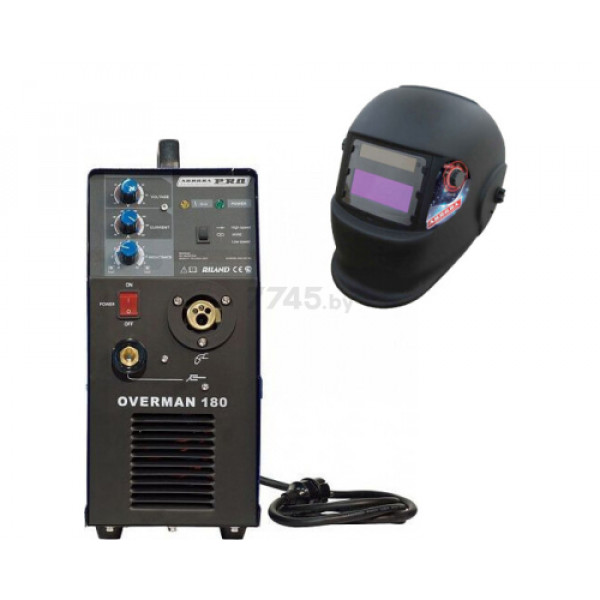 Сварочный полуавтомат Aurora OVERMAN 205 + маска Aurora A998F BLACK COSMO