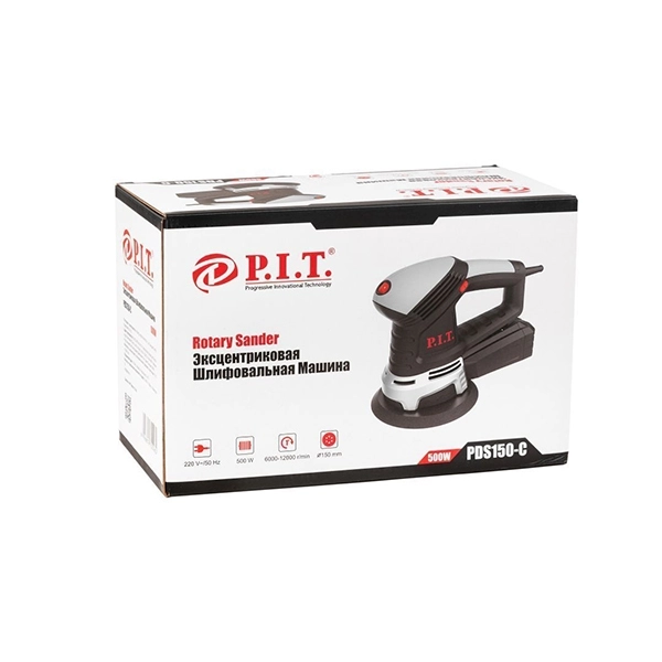 PIT PDS150-C  Машина шлифовальная эксцентриковая, 500 Вт., 6000-12000 кол./мин., 220 В., 50Гц., 150мм.