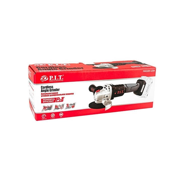 PIT PWS20H-125A Машина шлифовальная аккумуляторная бесщеточная, Li-ion,20В., 115/125мм., 7000 об/мин. Без АКБ и ЗУ.