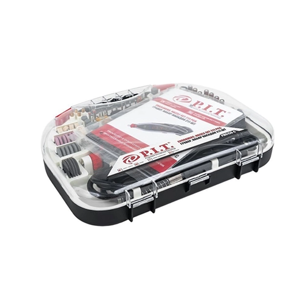 PIT PMG150-C Гравер электрический, 150Вт.,230В., 50 Гц., гибк. вал, цанга 3,2мм, 10 000-33 000об/мин, 211предмет.