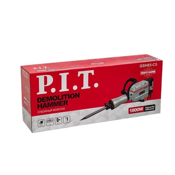 PIT GSH65-C5 Молоток отбойный, 220 В/50 Гц, 1800 Вт, 45 Дж., шестигранник 30 мм. PIT
