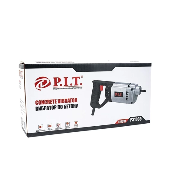 PIT P31035 Вибратор электрический ручной для бетона, 1100Вт., 230В., 1300 об/мин., 50 Гц.