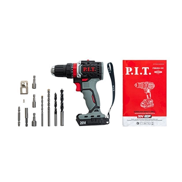 PIT PSB20H-10C Дрель ударная бесщеточная аккумуляторная X-DRIVER SOLO, 20 В, 40 Нм, патрон 10 мм, 2 ск, коробка