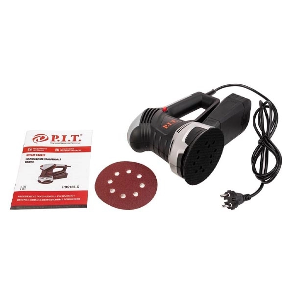 PIT PDS125-C Машина шлифовальная эксцентриковая, 500 Вт., 6000-12000 кол./мин., 220 В., 50Гц., 125мм.