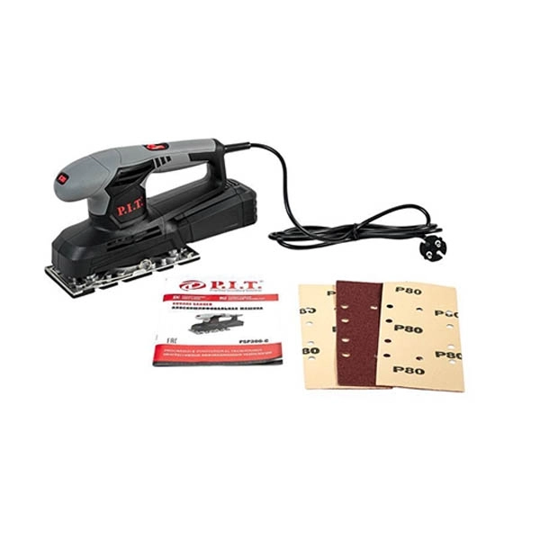 PIT PSP300-C Машина плоскошлифовальная вибрационная, 300Вт., подошва 187*90мм.,220 В., 50 Гц.,6000-11000 кол./мин