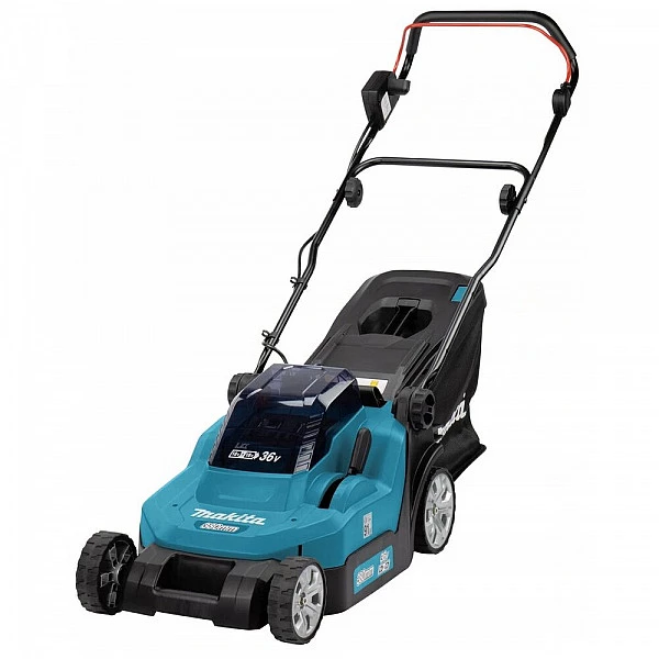 Газонокосилка аккумуляторная MAKITA LXT DLM 382 PM2 (18.0 В, 2 акк., 4.0 А/ч, Li-Ion, шир. 380 мм, выс. 25-75 мм, пластм. корпус, травосборник 40)
