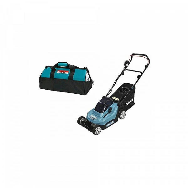 Газонокосилка аккумуляторная MAKITA LXT DLM 382 PM2 (18.0 В, 2 акк., 4.0 А/ч, Li-Ion, шир. 380 мм, выс. 25-75 мм, пластм. корпус, травосборник 40)