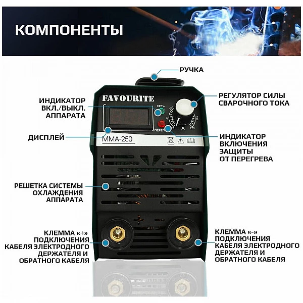 Сварочный инверторный аппарат FAVOURITE MMA-250A