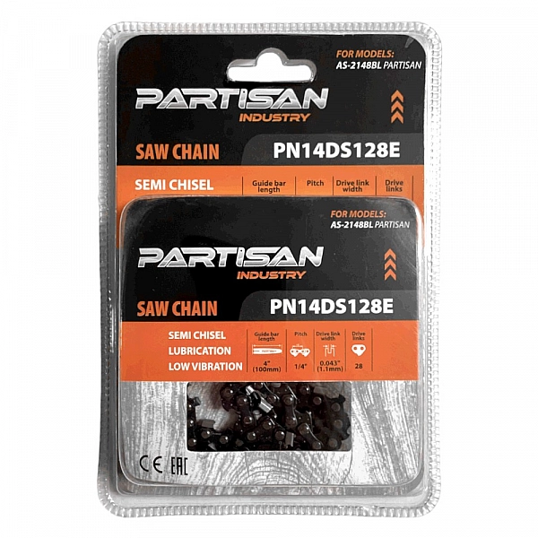 Цепь пильная PARTISAN PN14DS128E